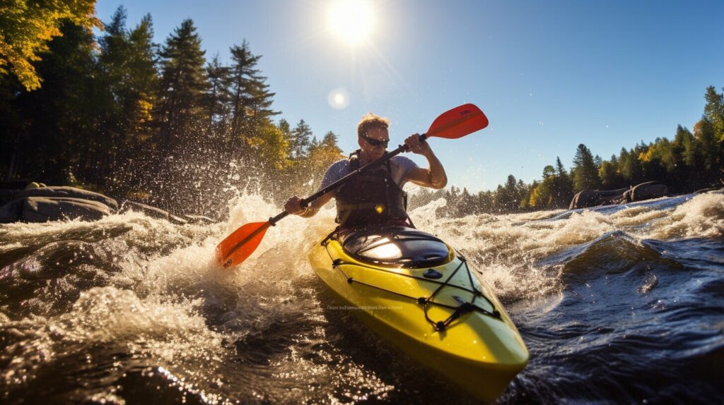Advanced kayaker using a brace stroke