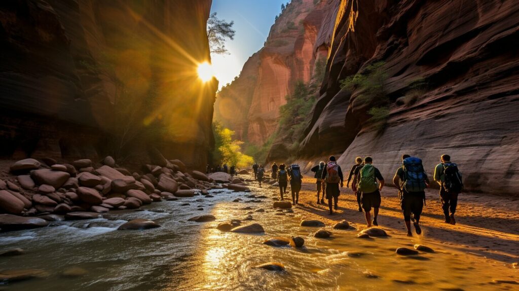 Adventurous hike in Zion National Park