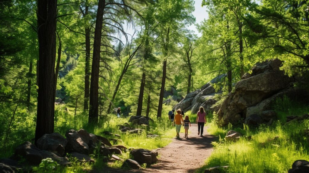 Family-friendly hiking trail in the woods