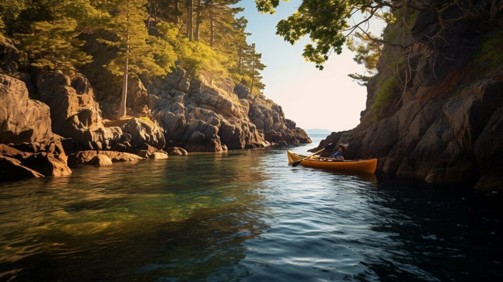 Hidden kayak spot in a secluded cove