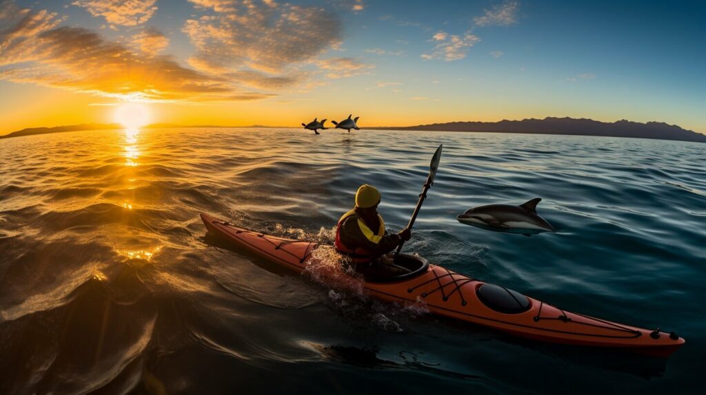 Kayaking with dolphins