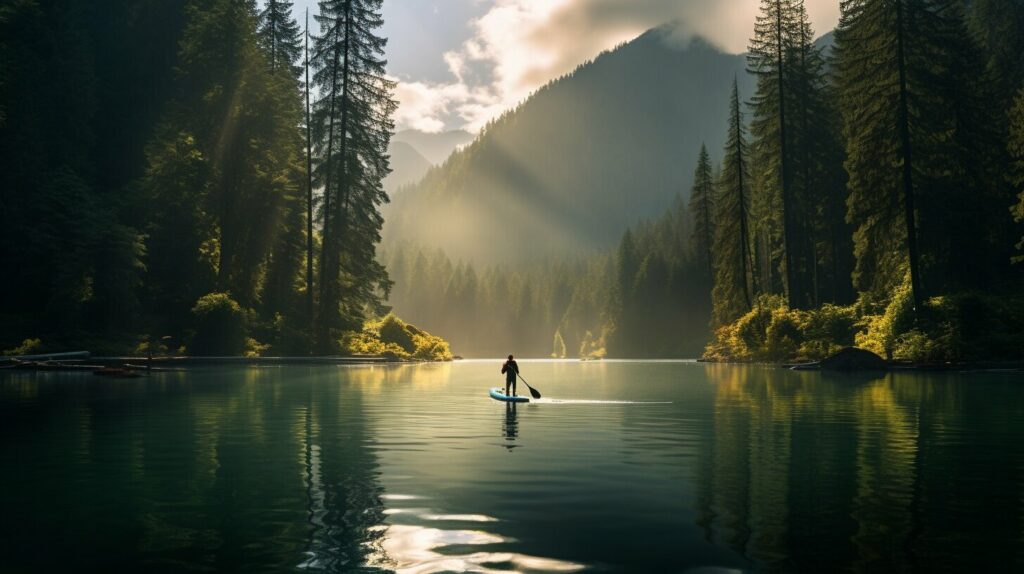 Paddleboarding in the Pacific Northwest