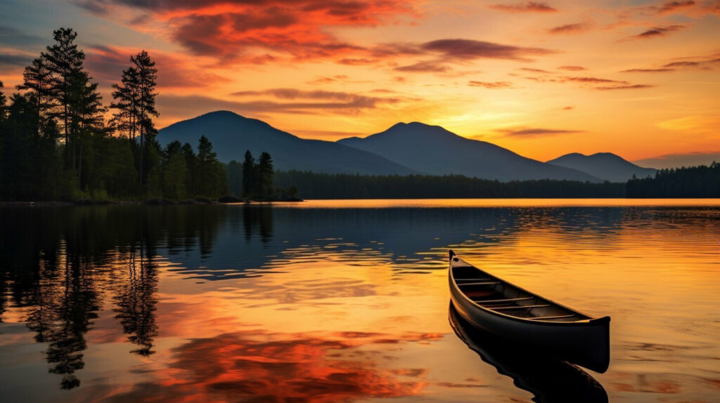 Popular canoeing destination in Adirondack Mountains