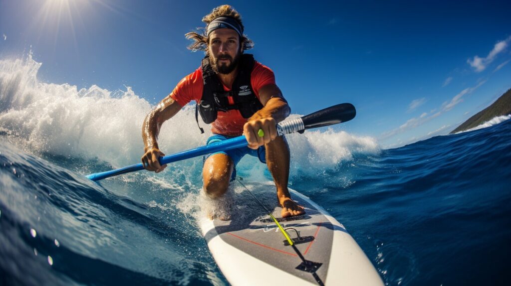 Professional paddleboard racer