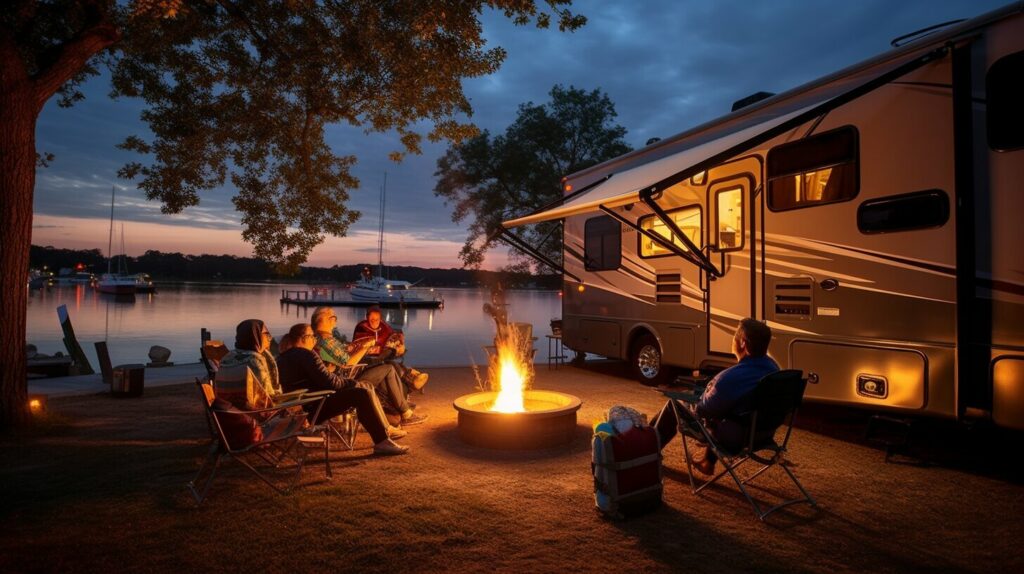 RV camping with family