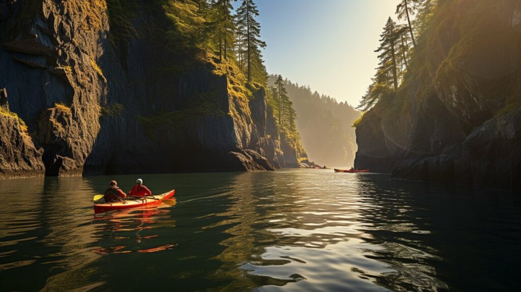 Scenic kayaking location in Pacific Northwest Wilderness, Washington