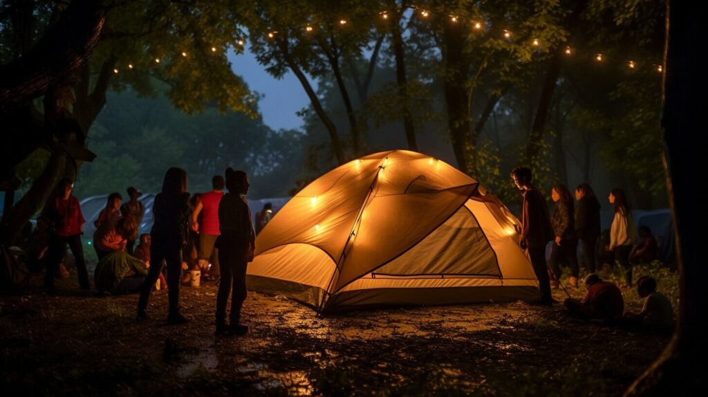 camping in rain