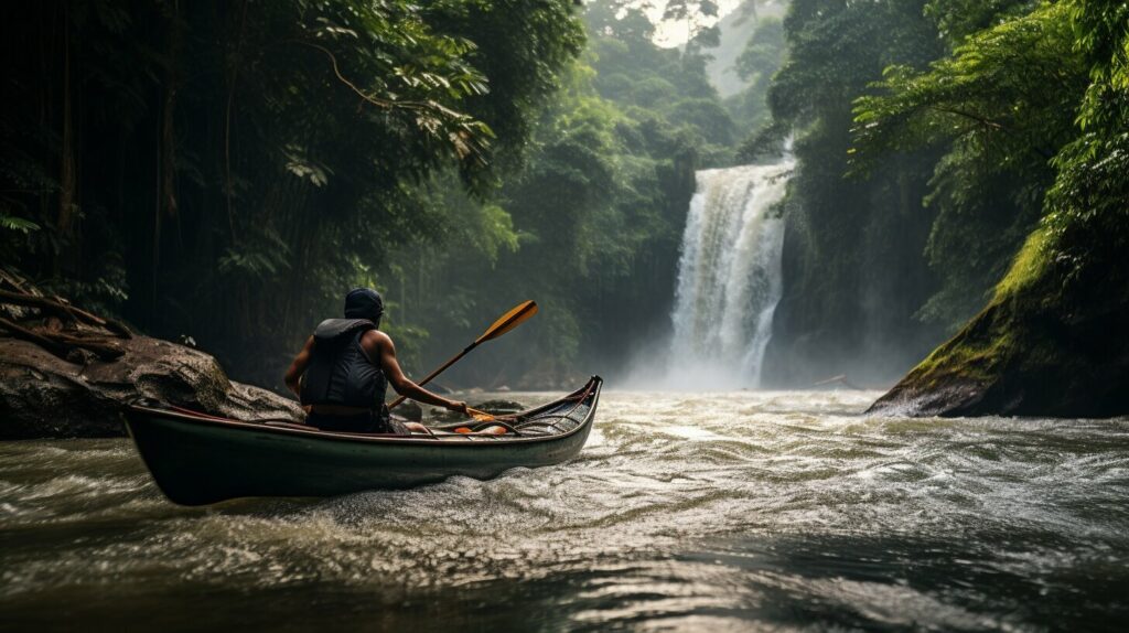 canoeing in rapids