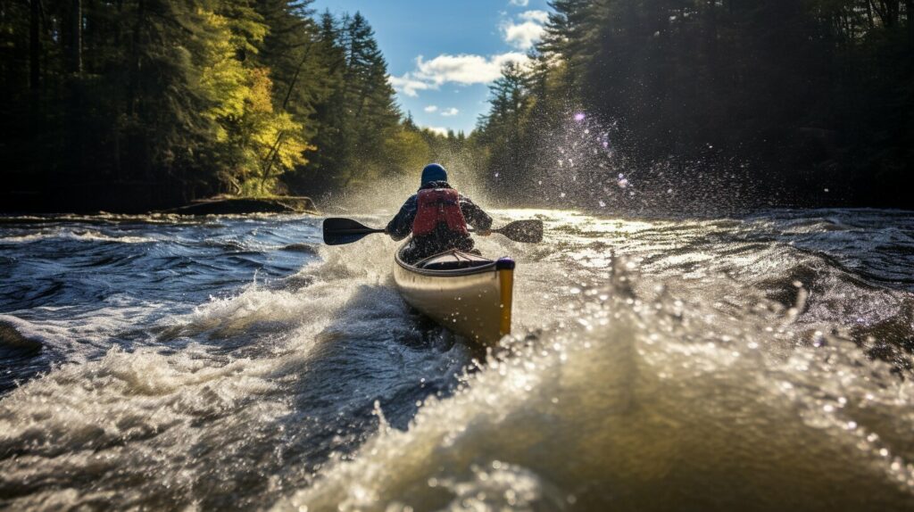 canoeing in rapids