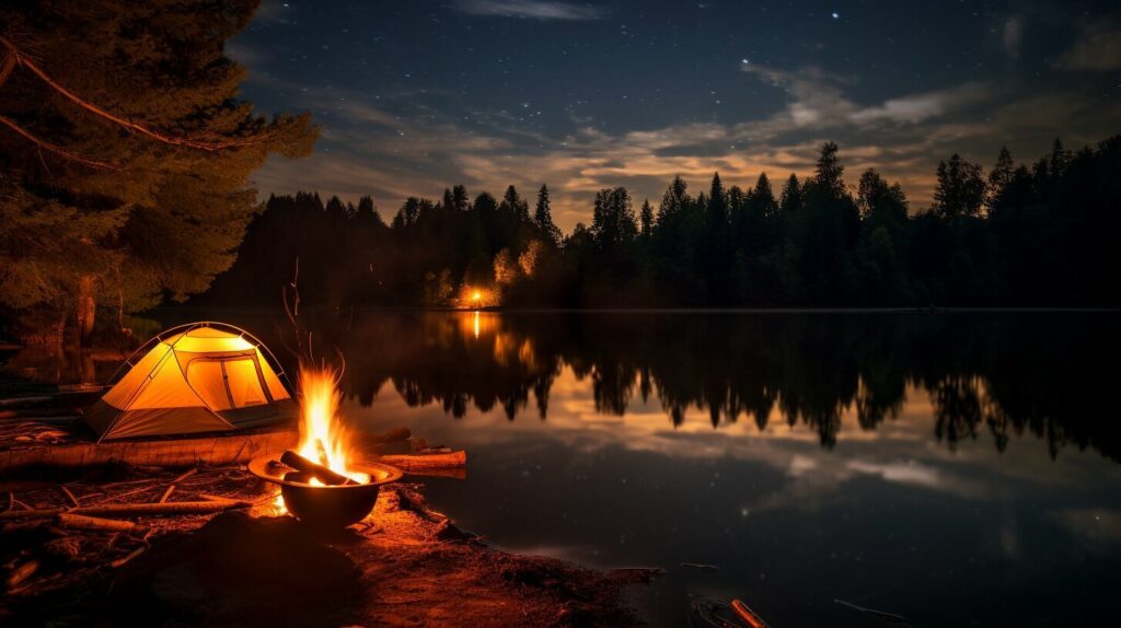 paddleboard camping under stars