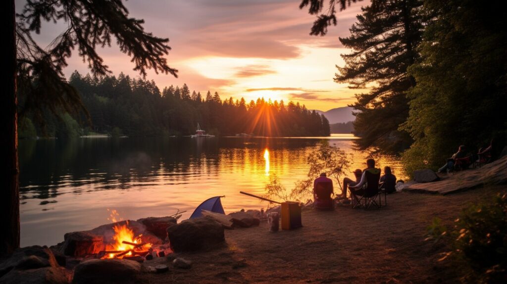 paddleboarding and camping