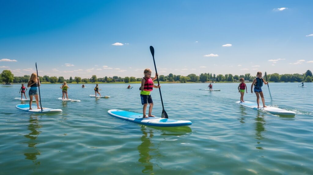 paddleboarding photography with kids