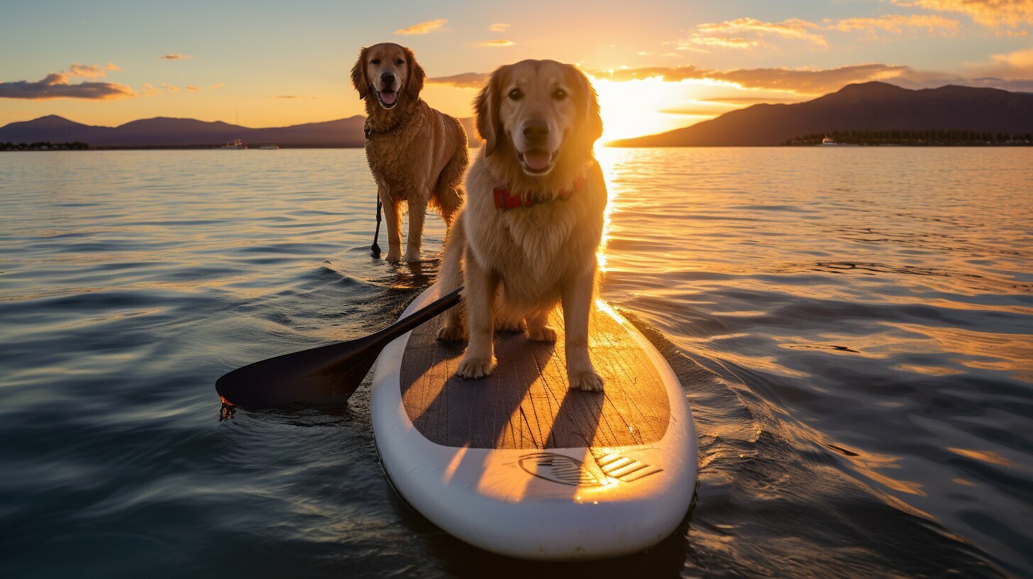 paddleboarding with dogs