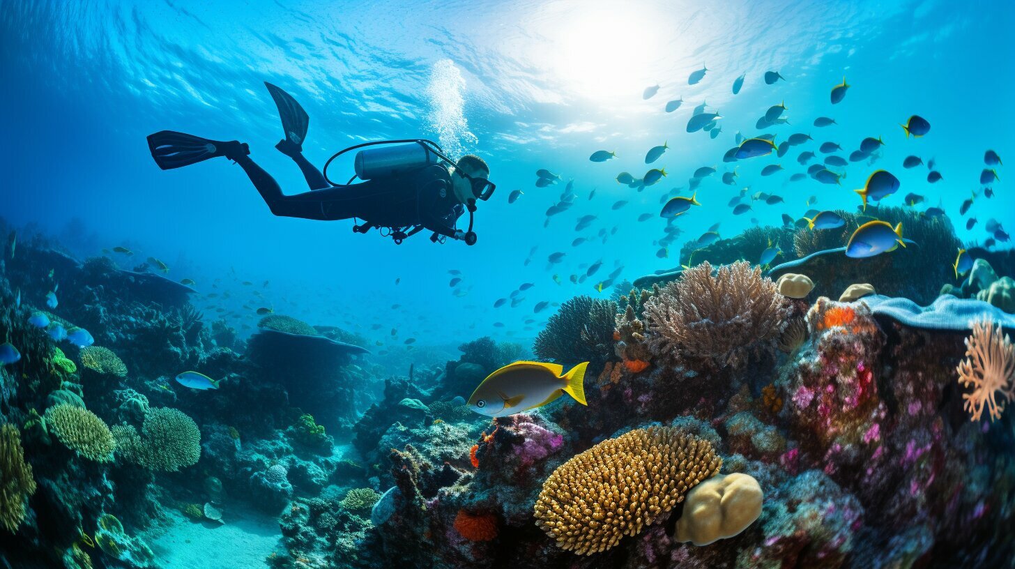 scuba diving with marine life