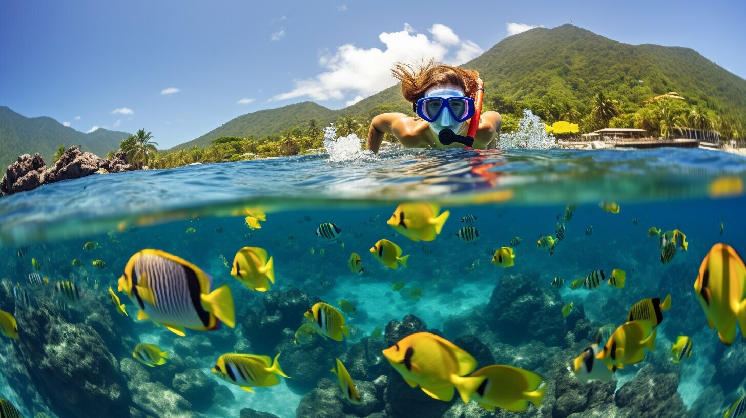 snorkeling with marine life