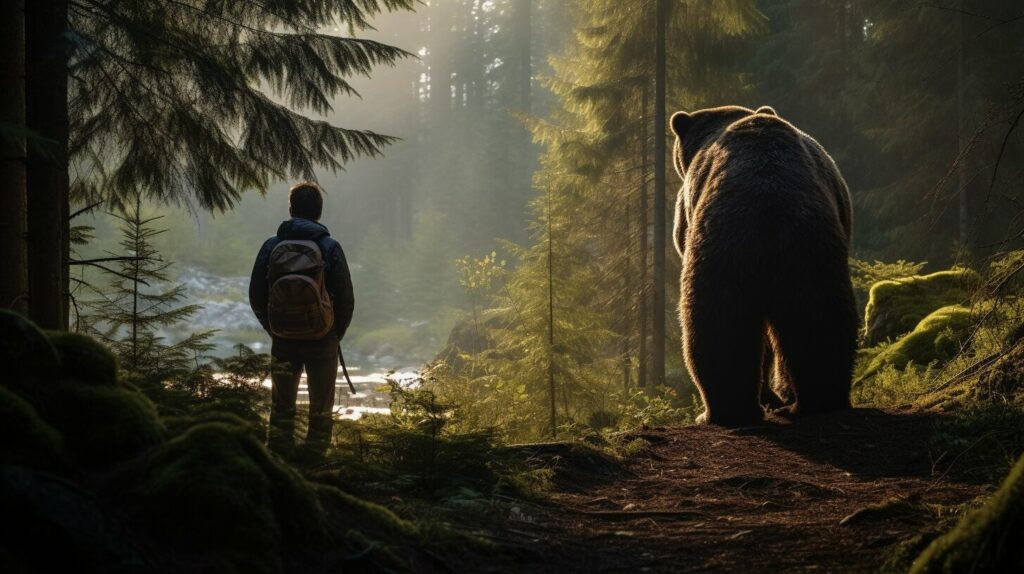 bear safety precautions on a hiking trail
