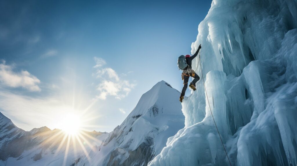 ice climbing as a thrilling hobby