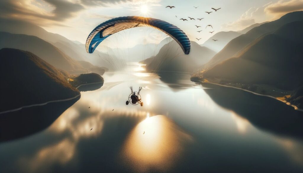 paramotor in flight