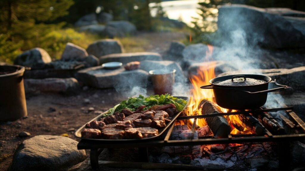 rustic cooking in off the grid camping