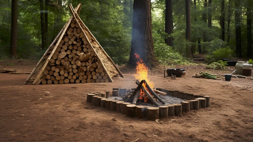 step-by-step campfire building