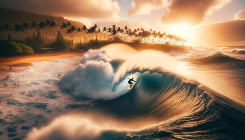 surfing at pipeline hawaii