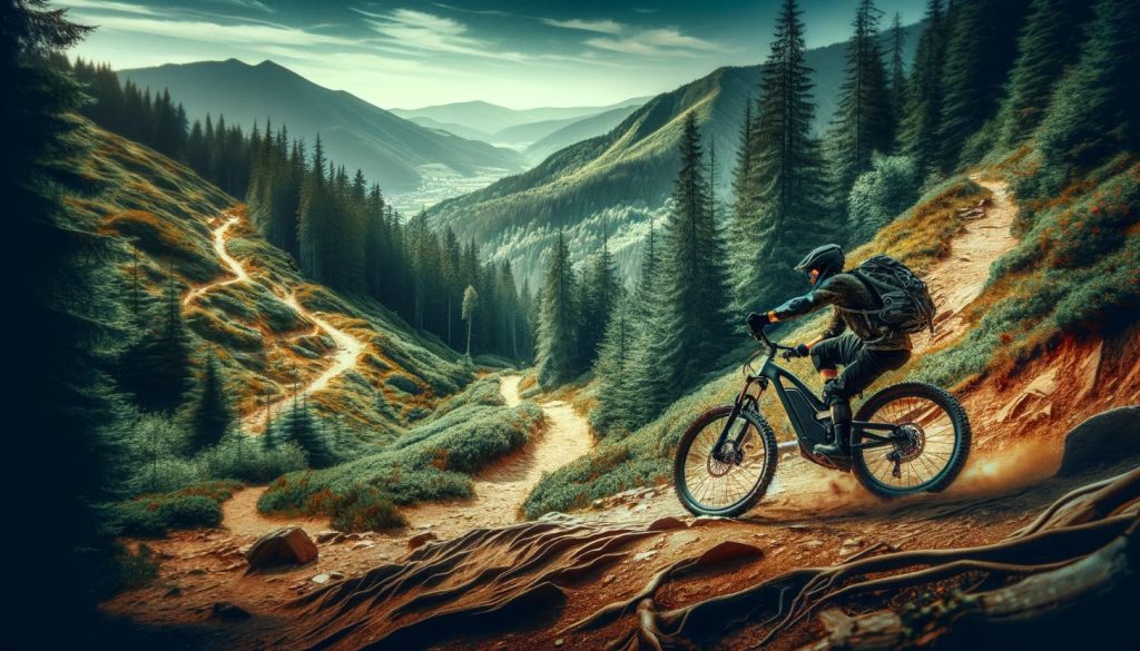 electric mountain bike trail riding adventure